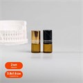 Флакон-роллер 2мл, коричневое стекло со стеклянным роликом (кратно 5) M100-2